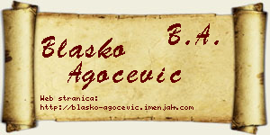 Blaško Agočević vizit kartica